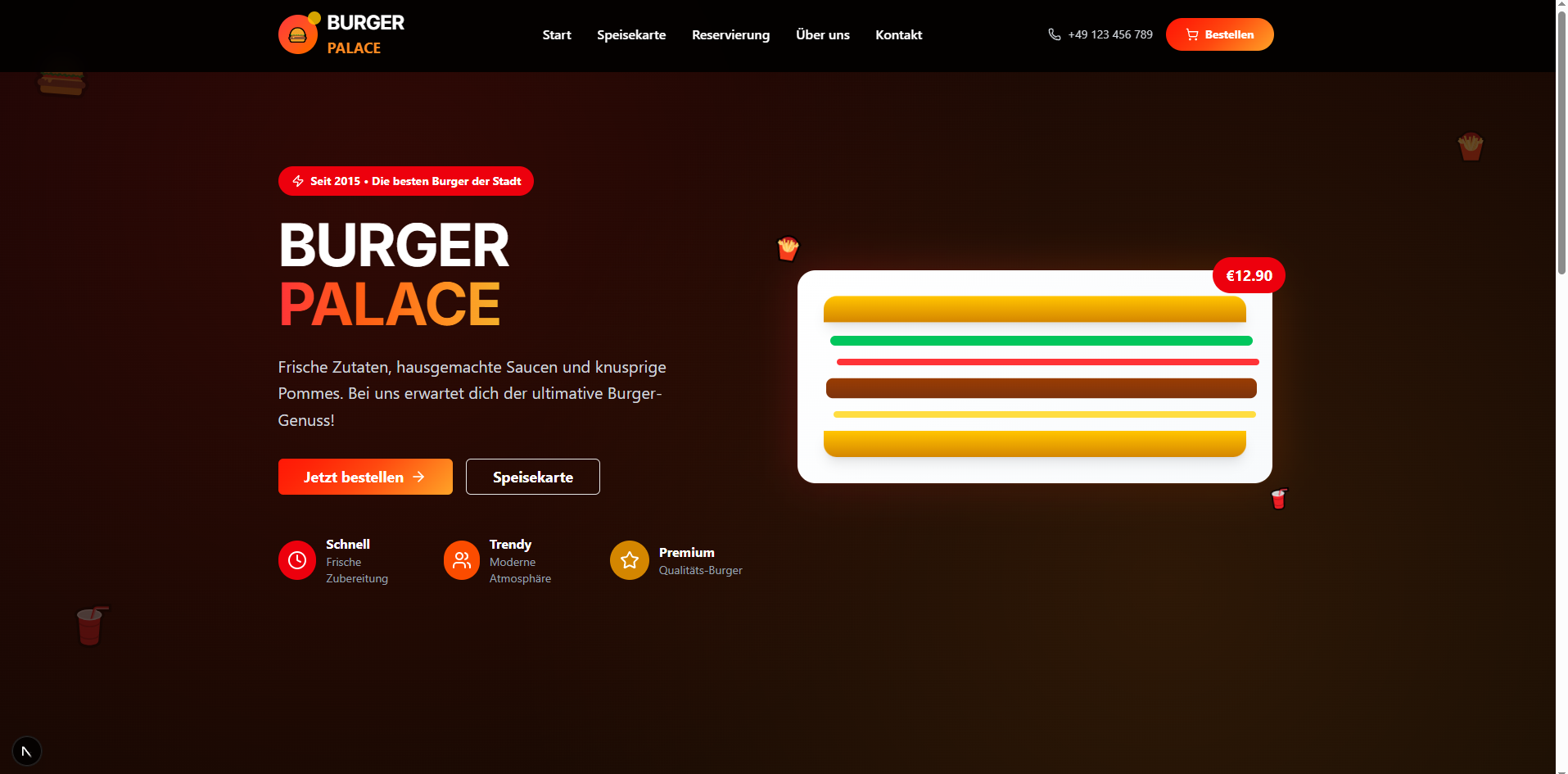 Burger Palace Website Screenshot