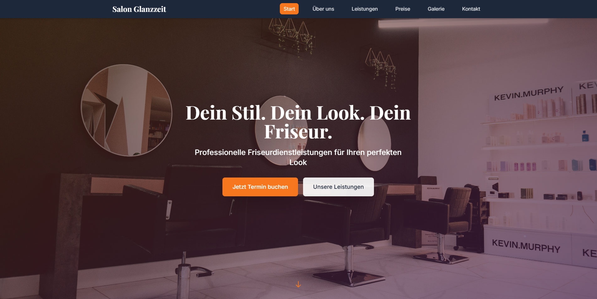 Friseursalon Beispiel Website Screenshot